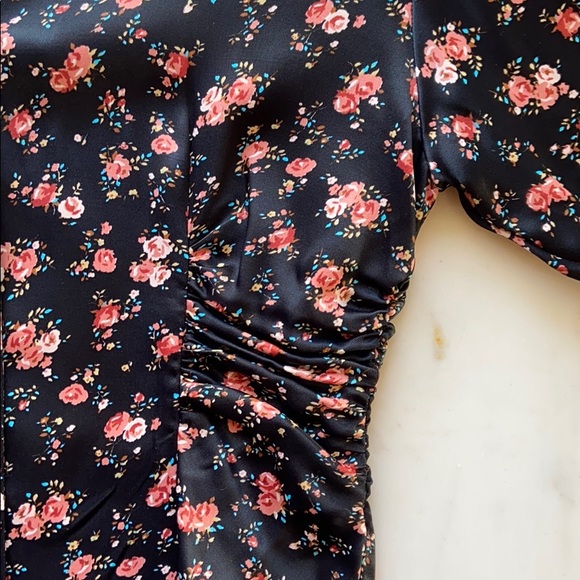 NWT Zara Long Sleeve Floral Print Mini Dress - Picture 8 of 11